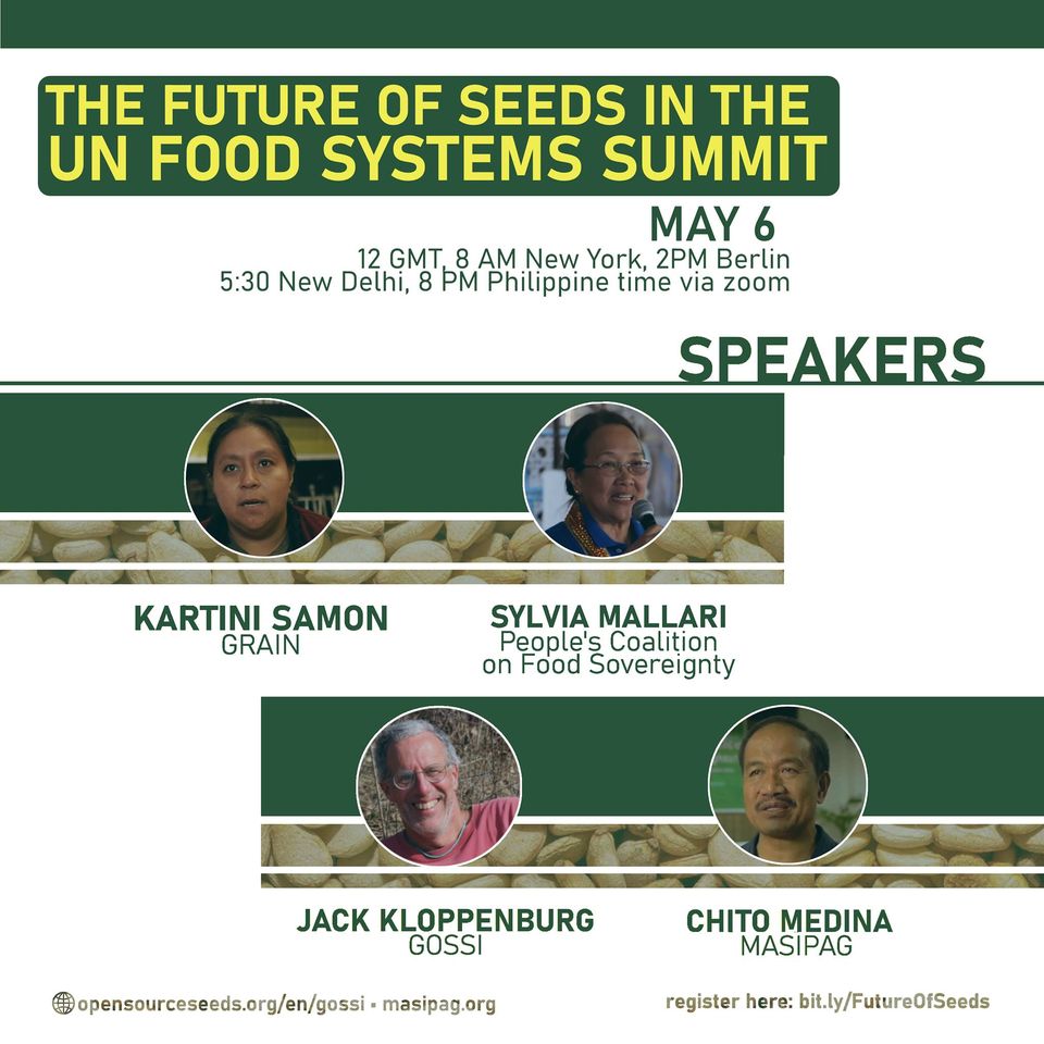 Webinario: El futuro de las semillas en la Cumbre de sistemas alimentarios de las Naciones Unidas