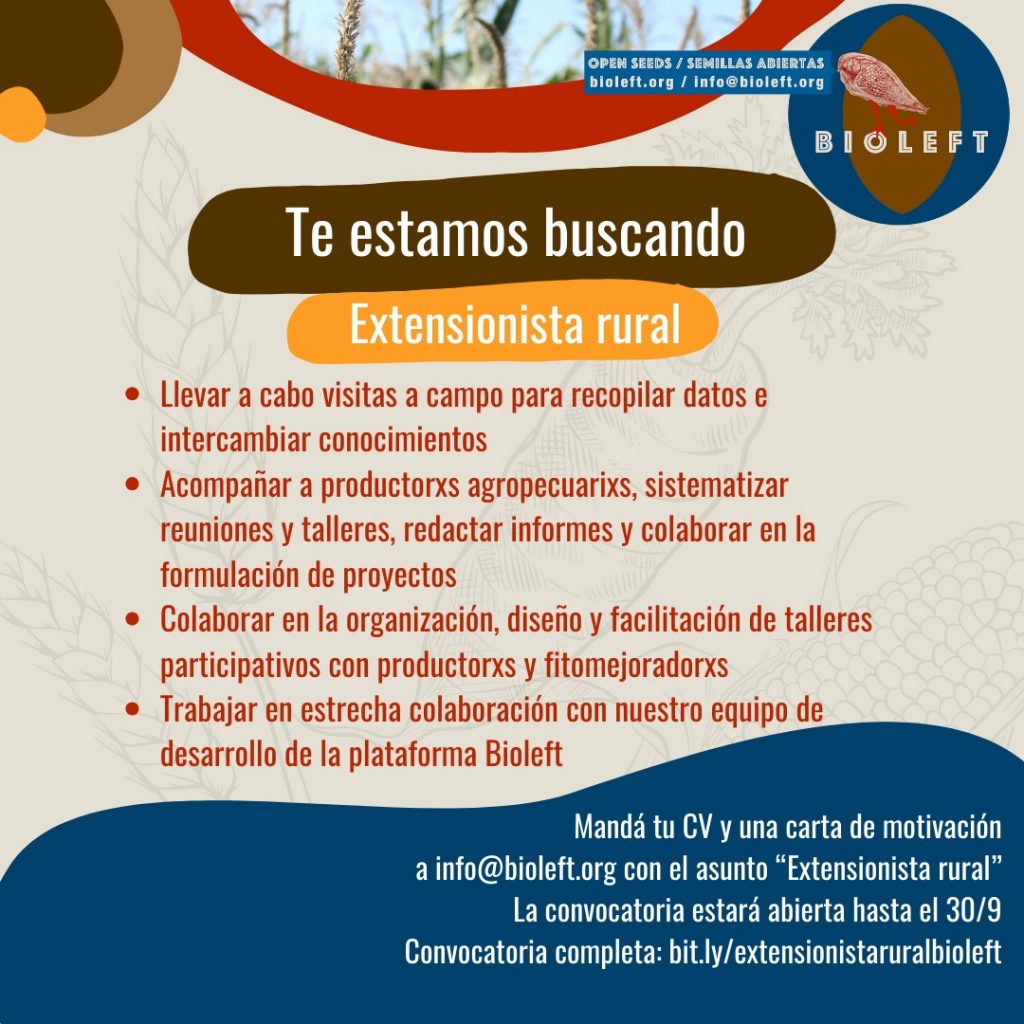 Extensionista rural Bioleft – Busqueda laboral